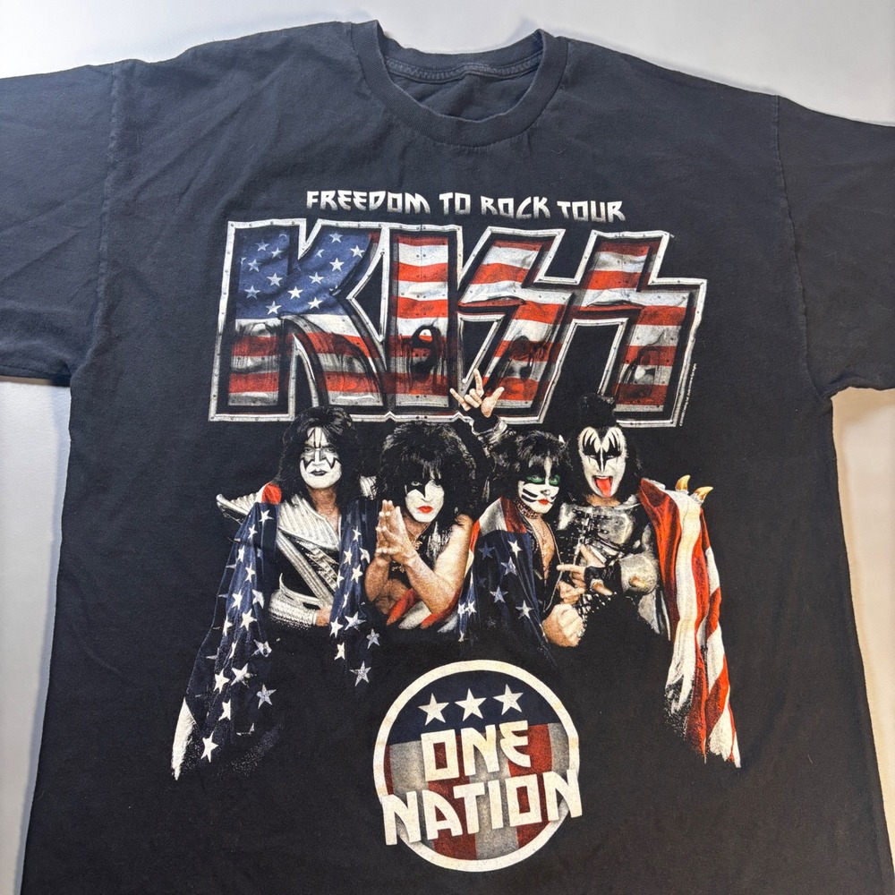 KISS Freedom to Rock‎ Tour 2016 Concert T-Shirt Men's Large Band Tee